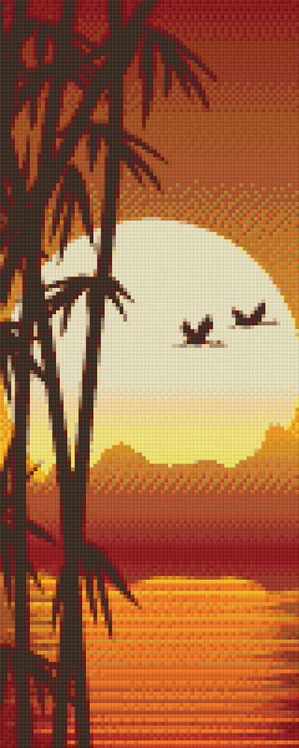 Bamboo Sunset Eight [8] Baseplate PixelHobby Mini-mosaic Art Kit image 0
